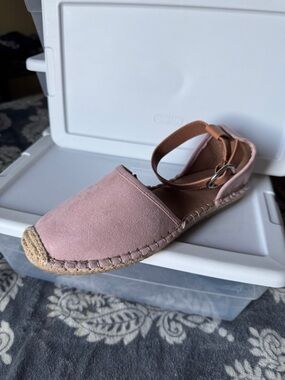 ☀️ Style & Co. Women’s Blush Suede Espadrille Flat with Ankle Strap. NEW
